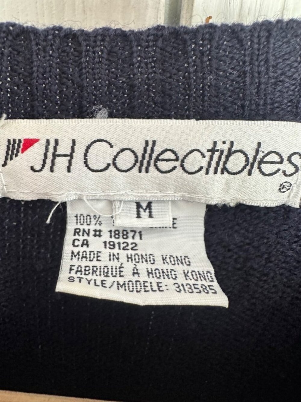 VTG 90s 100% Wool Horse Riding Equestrian Navy Crewneck Sweater Grandmillennial - Picture 4 of 8